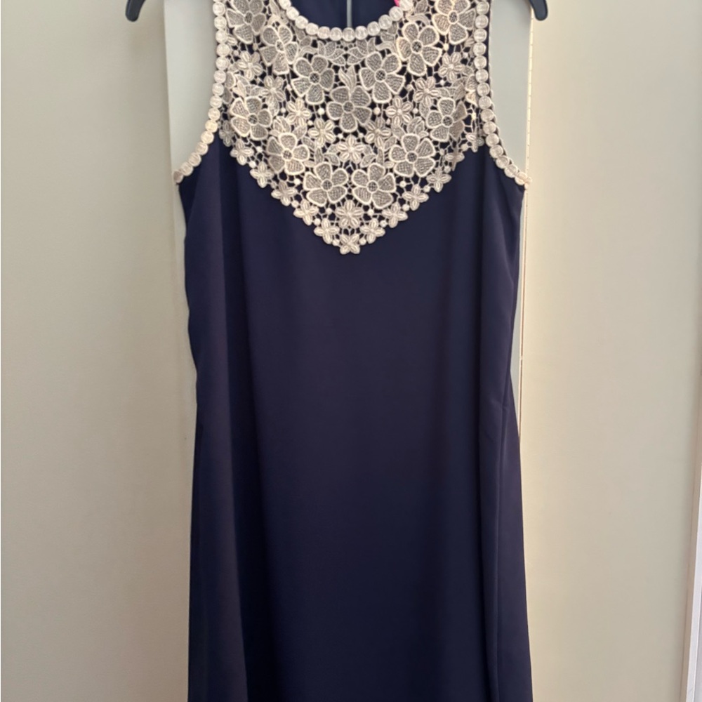 Lilly Pulitzer Navy Dress with Cream Lace